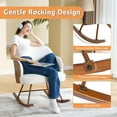 thumbnail image 4 of MERLUXY Adult Rocking Chair for Nursery,Bentwood Frame and Teddy Upholstered Rocker,White, 4 of 8