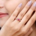 thumbnail image 5 of Rosec Jewels Natural Ruby Solitaire Ring with Diamond for Women, Beaded Ring - AAA Quality, 10K Rose Gold, US 6.50, 5 of 7