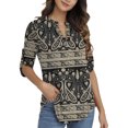 thumbnail image 2 of Traleubie Plus Size Floral Tunic Tops for Womens 3/4 Roll Sleeve V Neck Blouses Long Sleeve Shirts of Female, 2 of 7