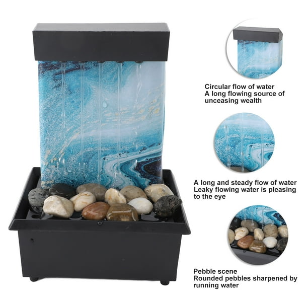 Fontaine D'Eau De Table Avec Roches Et Lumières LED - Cascade Intérieure Apaisante Fontaine D'Eau De Table Avec Roches Et Lumières LED - Cascade Intérieure Apaisante