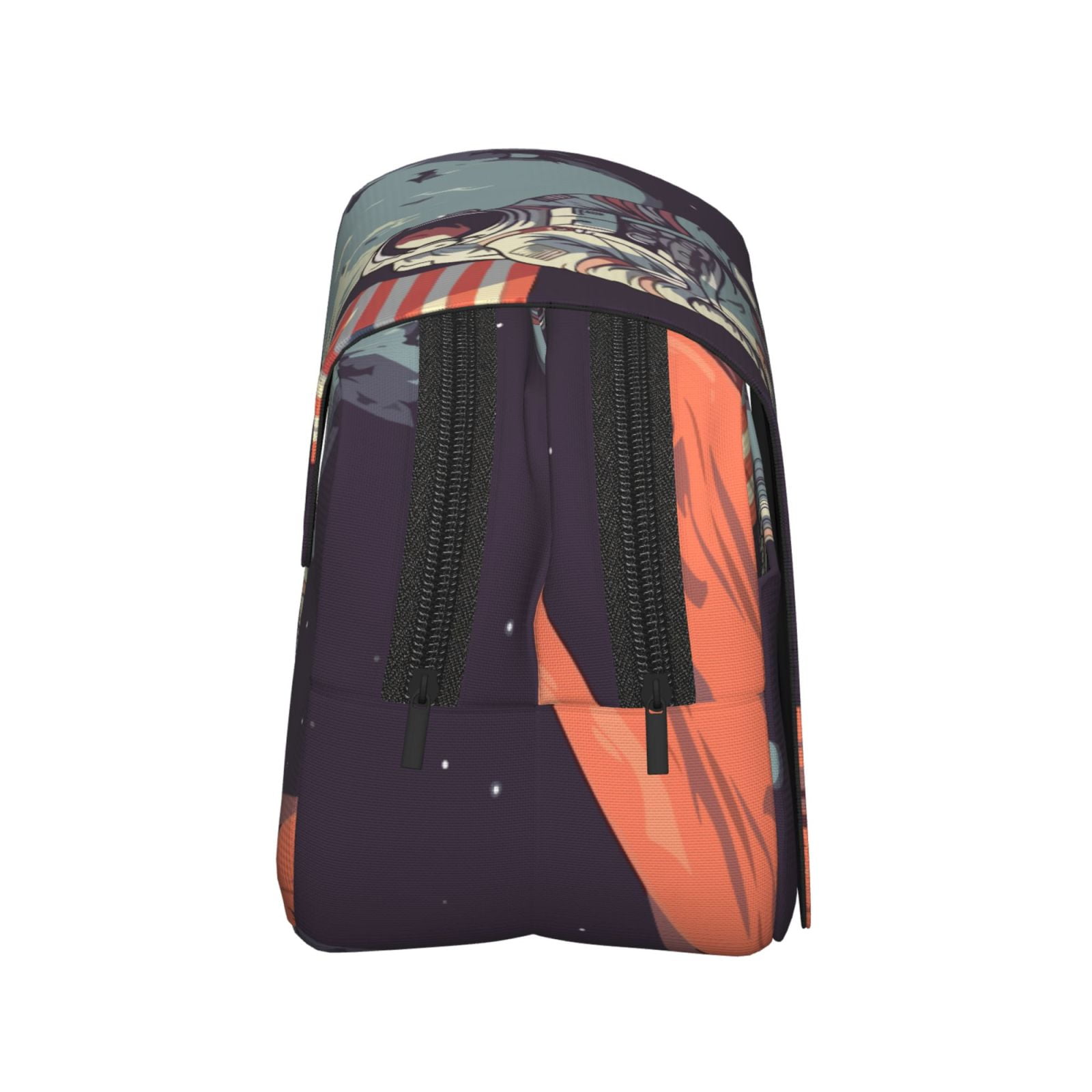 Rateoe Astronaut With American Flag Pattern Double Clamshell Pen Case, Storage Organizer with Two Zipper Compartments– Holds Up to 50 Pencils & Pens
