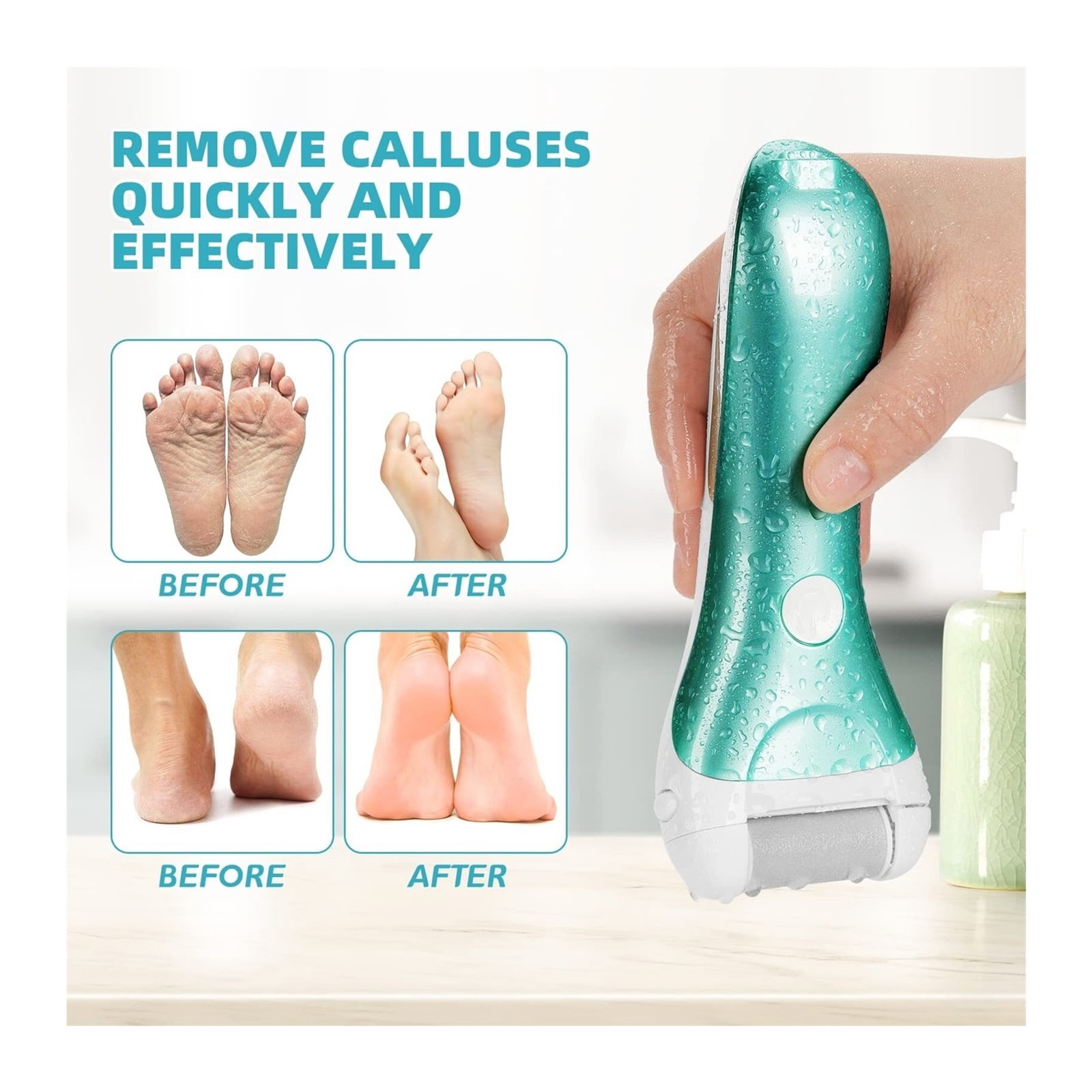 Electric Callus Remover for Feet with Vacuum, Premium Portable Pedicure Tools Rechargeable Waterproof 2 Speed Foot File Scrubber Callus Remover Tool Foot Care kit(Black)