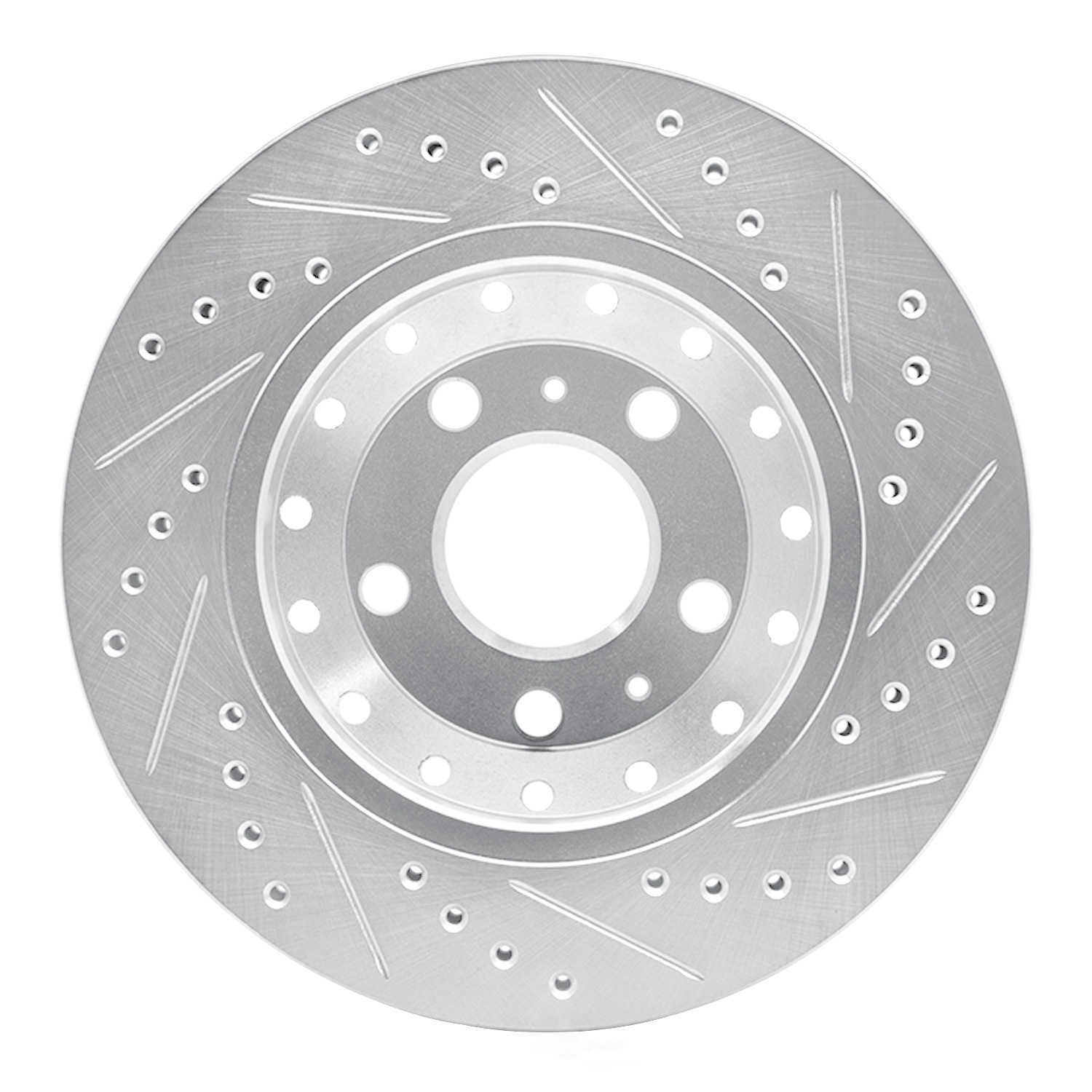 Dynamic Friction Company 631-73040L DFC Brake Rotor - Drilled And Slotted - Silver