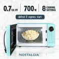 thumbnail image 3 of Nostalgia Retro 700W Microwave Oven – 0.7 Cu Ft Capacity – Aqua, 3 of 8