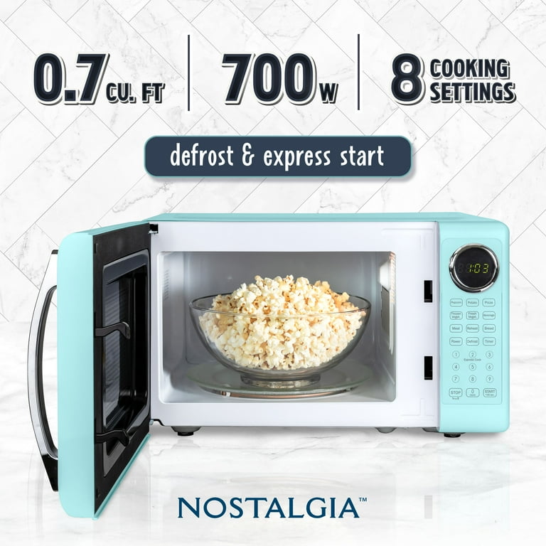 Nostalgia Retro 0.7 cu. ft. Countertop Microwave, Aqua - Walmart.com