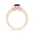 thumbnail image 2 of ANGARA Natural Pear 1.3 ct Tanzanite Ring with Diamond Halo in 14K Rose Gold for Women (Size-9x6mm) | December Birthstone, Birthday, Anniversary, Jewelry Gift for Women | Natural Tanzanite Ring, 2 of 9
