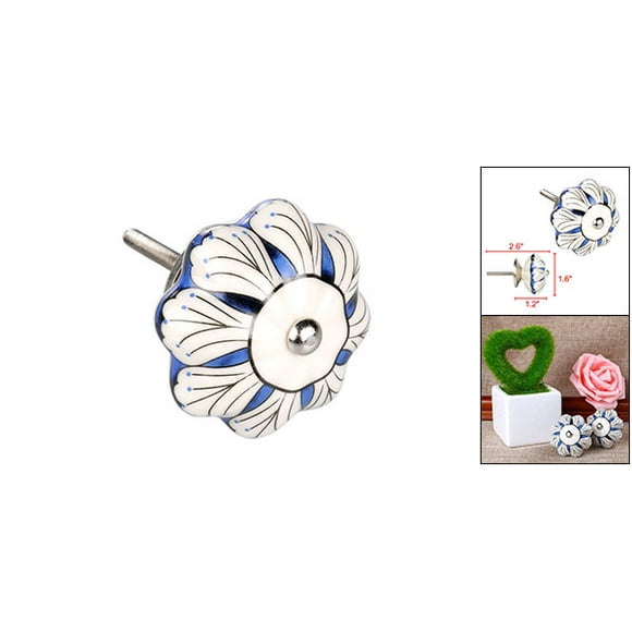 1 x Hand Painted Ceramic Door Knobs Drawer Wardrobe Cupboard Pull Handles #7