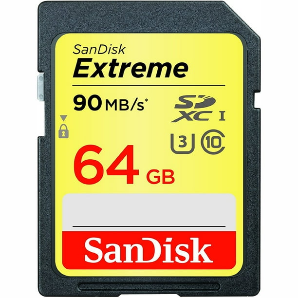 Sandisk Extreme SDXC 64GB Class 10 UHS U3 Memory Card, Up to 90MB/s