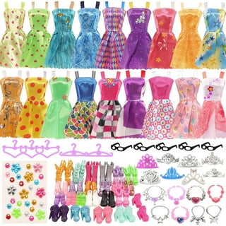 Barwa Fashion Doll Closet Lot 108 Items for 11.5 Inch Girl Doll Including 1  Wardrobe 16 Clothes Dresses and 90 Pcs Variety Accessories Shoe Rack