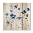 thumbnail image 3 of Designart 'Blue Cornflowers With Green Leaves On White III' Traditional Print on Natural Pine Wood, 3 of 5