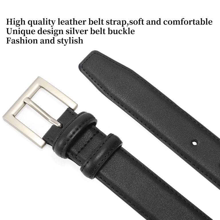 Sendefn Women's Slim Casual Leather Belt, Polished Buckle photo 6