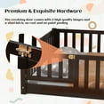 thumbnail image 3 of Twin Floor Bed for Children, Sturdy Wood Montessori Bed Frame with Wood Slats, Fence & Door, Montessori Floor Bed for Girls and Boys, Espresso, 3 of 6