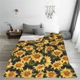 thumbnail image 5 of Zufioo Vintage Black Plaid Sunflower Fleece Blanket Queen Size,Plush Bed Blanket,Ultra Soft Throw Blanket,Plush Fuzzy Cozy Blanket Perfect for Bed,Couch-80"x60", 5 of 7