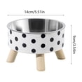 thumbnail image 3 of Elevated Raised Dog Bowl for Small Breeds, Stainless Steel Dog Food Water Dish with Wooden Stand, for Cats and Small Dogs Puppy Black, 3 of 6