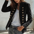 thumbnail image 5 of Maqroz Napoleon Jacket for Womens Stand Collar Long Sleeve Double Breasted Outerwear Gold Decor Buttons Tailored Structured Dressy Jacket for Evening Occasions, 5 of 7
