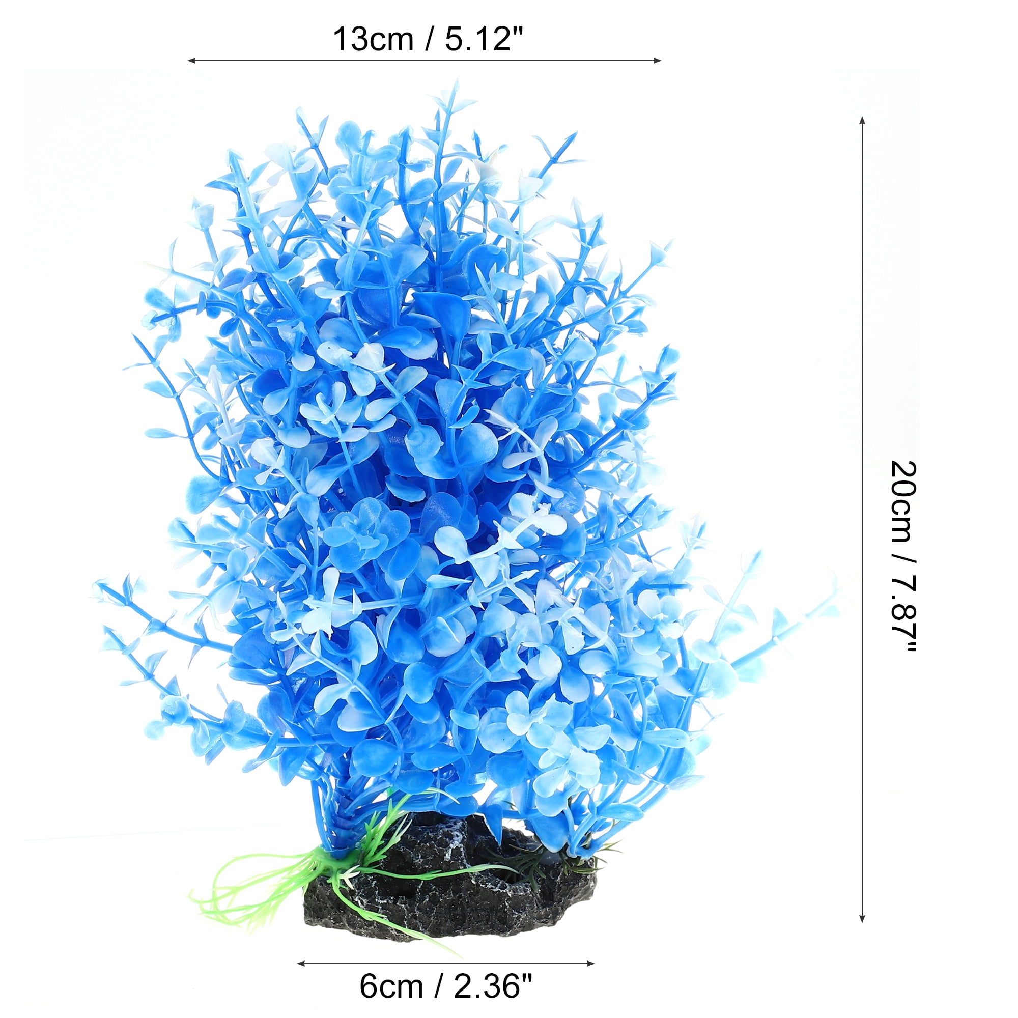 Unique Bargains 1 Pcs Aquarium Plants Tree Decorations Fish Tank Aquatic Plant Blue
