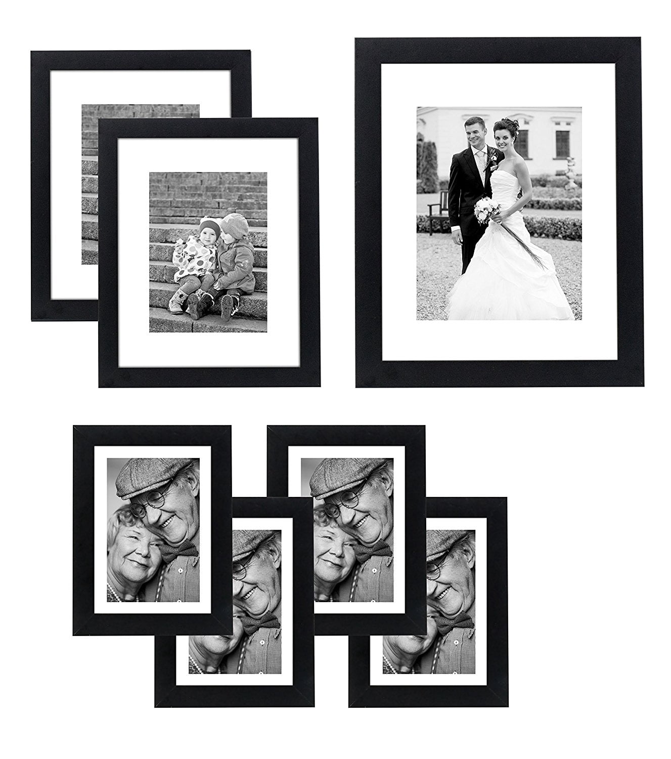 7 Piece Frame Set Four 5 X 7 Inches Two 8 X 10 Inches One 11 X 14 Inches Walmart Com