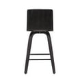 thumbnail image 2 of 26â€ Gray Faux Leather Black Wooden Swivel Bar Stool, 2 of 5