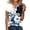 Blue, variant on Women's Short Sleeve Floral Print T-Shirt โ V-Neck Lightweight Summer Boho Tops for Casual and Layered Wear Graphic Tops