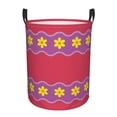 thumbnail image 1 of DouZhe Waterproof Collapsible Large Laundry Baskets, Daisy Waves Flowers Prints Circular Hamper with Handles, 1 of 6
