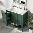 thumbnail image 3 of Euroco 36" Freestanding Bathroom Vanity with Ceramic Sink, Cabinet, Drawers & Open Shelf – Solid Wood & MDF Structure, 3 of 9
