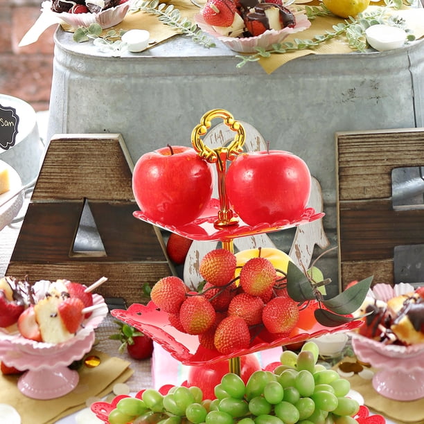 UPGRATOR Soporte Para Postres Rústico Con 3 Niveles Ideal Para Eventos Y Mesas De Dulces