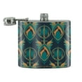 thumbnail image 2 of Aquaman Movie Logo Trident Pattern Stainless Steel 5oz Hip Drink Kidney Flask, 2 of 4