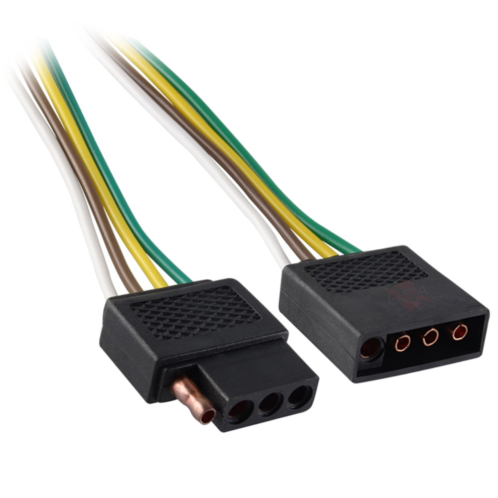 6ft Trailer Light Wiring Harness Extension 4-Pin Flat Plug Wire