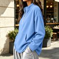 thumbnail image 5 of Quarter Zip Pullover Women Casual Mock Neck Sweatshirt Long Sleeve Half Zip Pullover Women Plus Size Loose Comfy Sweatshirts with Pockets Y2K Fashion Fall Winter Clothes, 5 of 5