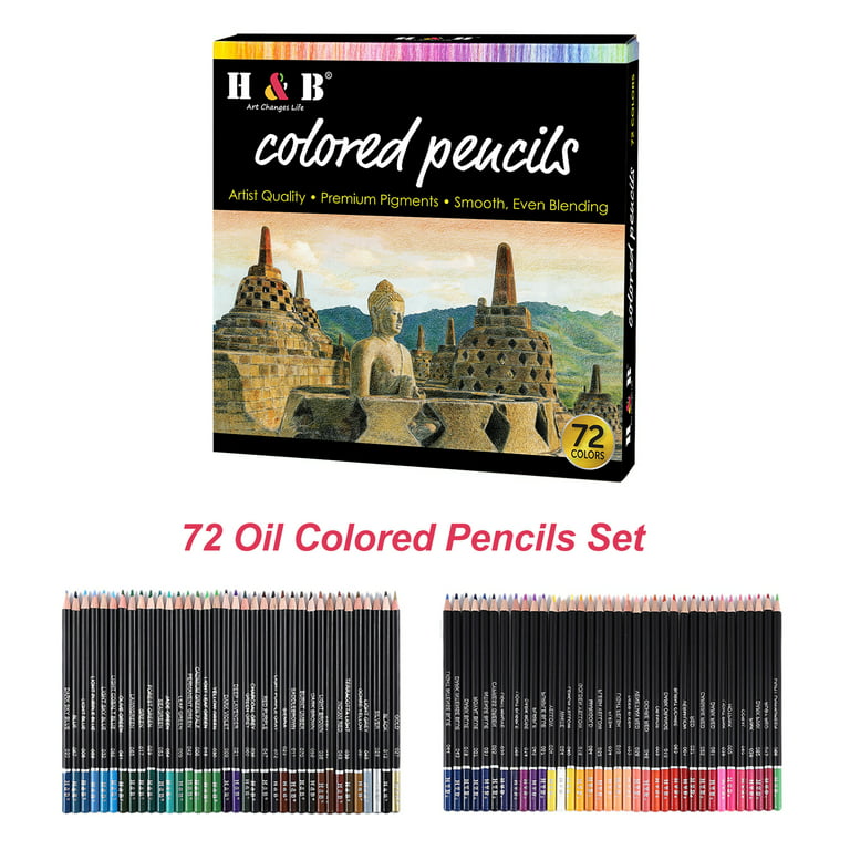 HINTUNG Professional Colouring Pencils for Adults Colouring Books Artist  Pack of 72 Coloured Pencils Perfect for Student or Children School Art  Supplies 