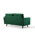 thumbnail image 5 of Modway Valour Modern Performance Velvet Loveseat in Green/Walnut, 5 of 8