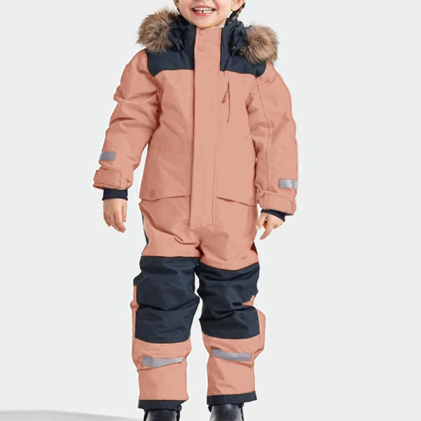 Gubotare Kids Girls Boys Snow Suits One Piece Snowsuits Winter Warm Outdoor Ski Suits Waterproof Windproof Snowboard Jumpsuits Size 12 18 Months (Pink,12-18 Months)