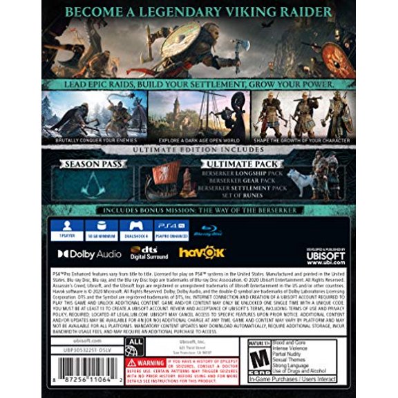 Assassin's Creed Valhalla PlayStation 4 Standard Edition con actualización gratuita a la v Ubisoft Ubisoft