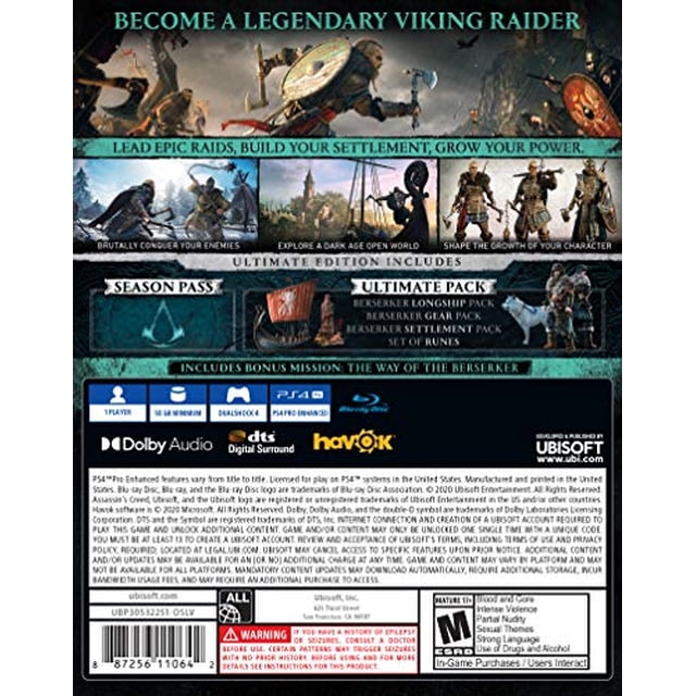 Assassin's Creed Valhalla PlayStation 4 Standard Edition con actualización gratuita a la v Ubisoft Ubisoft