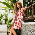 thumbnail image 5 of Vsdgher Red Strawberry Print Summer Dresses for Women Casual U Neck Beach Dress Sleeveless Tank Loose Sundress with Pocket -Large, 5 of 7