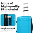 thumbnail image 5 of Nicetravel 8-Piece Hardside Luggage Set, Lightweight Suitcase with TSA Lock & Expandable Travel Tote Bag and Packing Cube, Lake Blue, 5 of 9