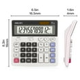 Deli 12-Digit Desktop Calculator, Dual Power, Large LCD Display, White ...