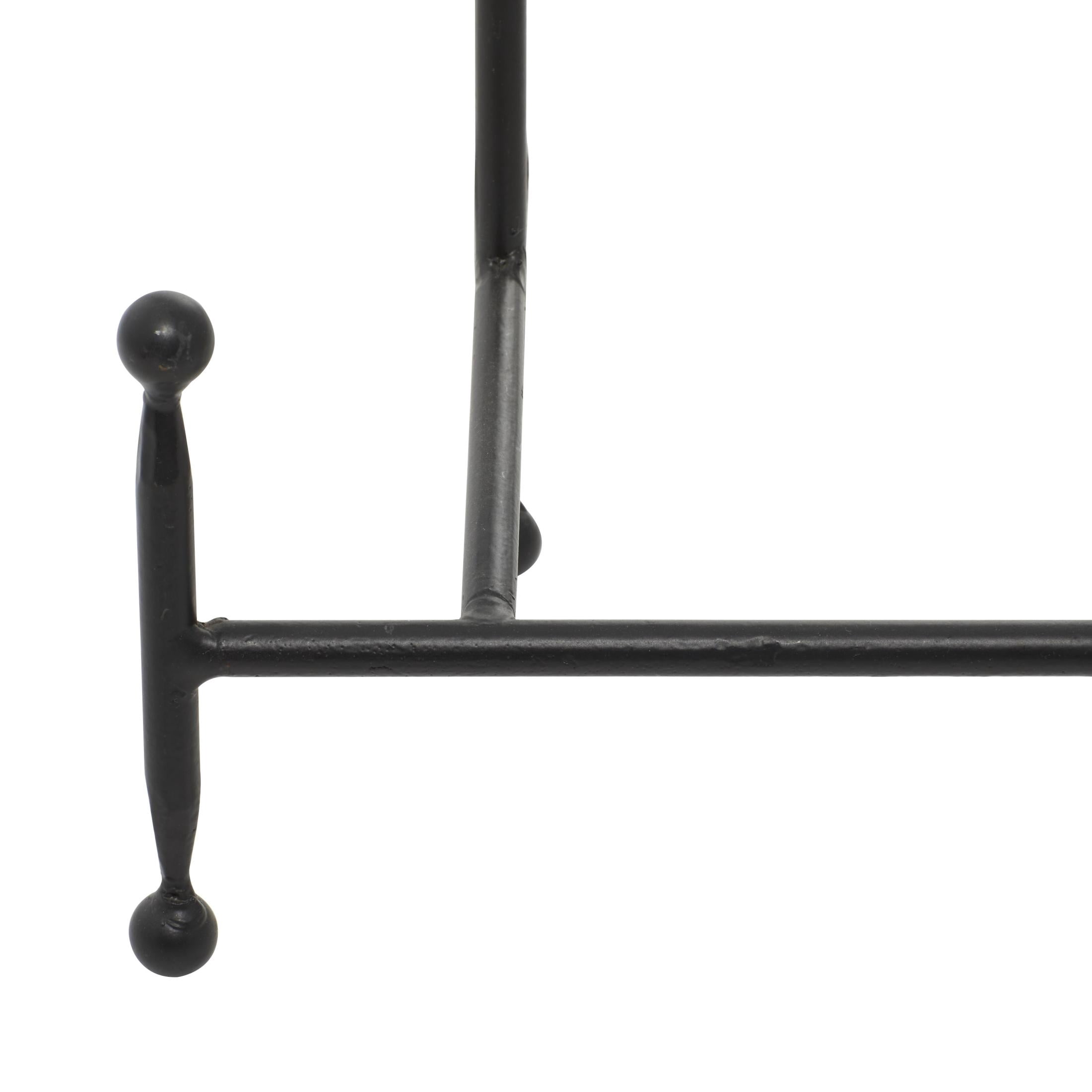 DecMode 14", 12", 10", 9"H Black Metal Tabletop Rectangular Easel with Ball Accents, 4-Pieces