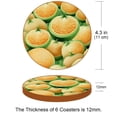 thumbnail image 3 of Cantaloupe 6Pcs Round Microfiber Leather Car Coasters, 11x11 cm/4.3x4.3 in, Cup Holder Coasters for Car, Drink Absorbent Car Coasters, Slip Car Coaster Set, 3 of 6