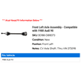 thumbnail image 2 of Front Left Axle Assembly - Compatible with 1988 Audi 90, 2 of 2