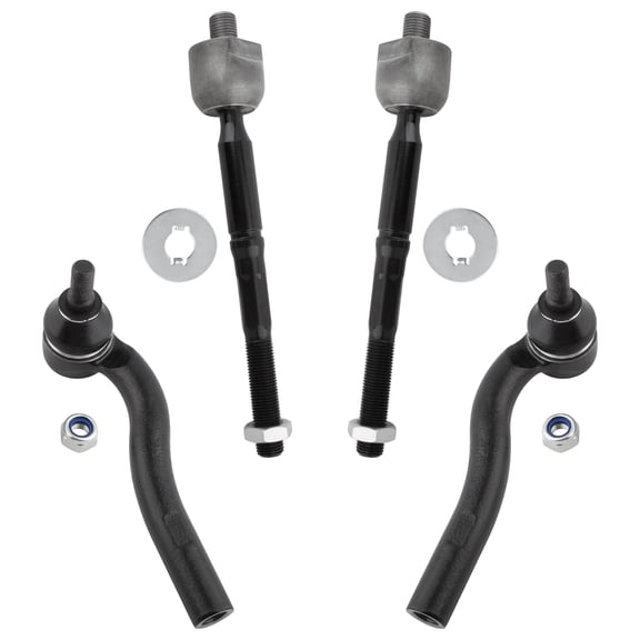 BOXI (Set of 4) Front Inner Outer Tie Rod Ends Set Fit for Lexus GS300 1998-2005 / GS400 1998-2000 / GS430 2001-2005 | Replace ES80585 ES80584 EV80600
