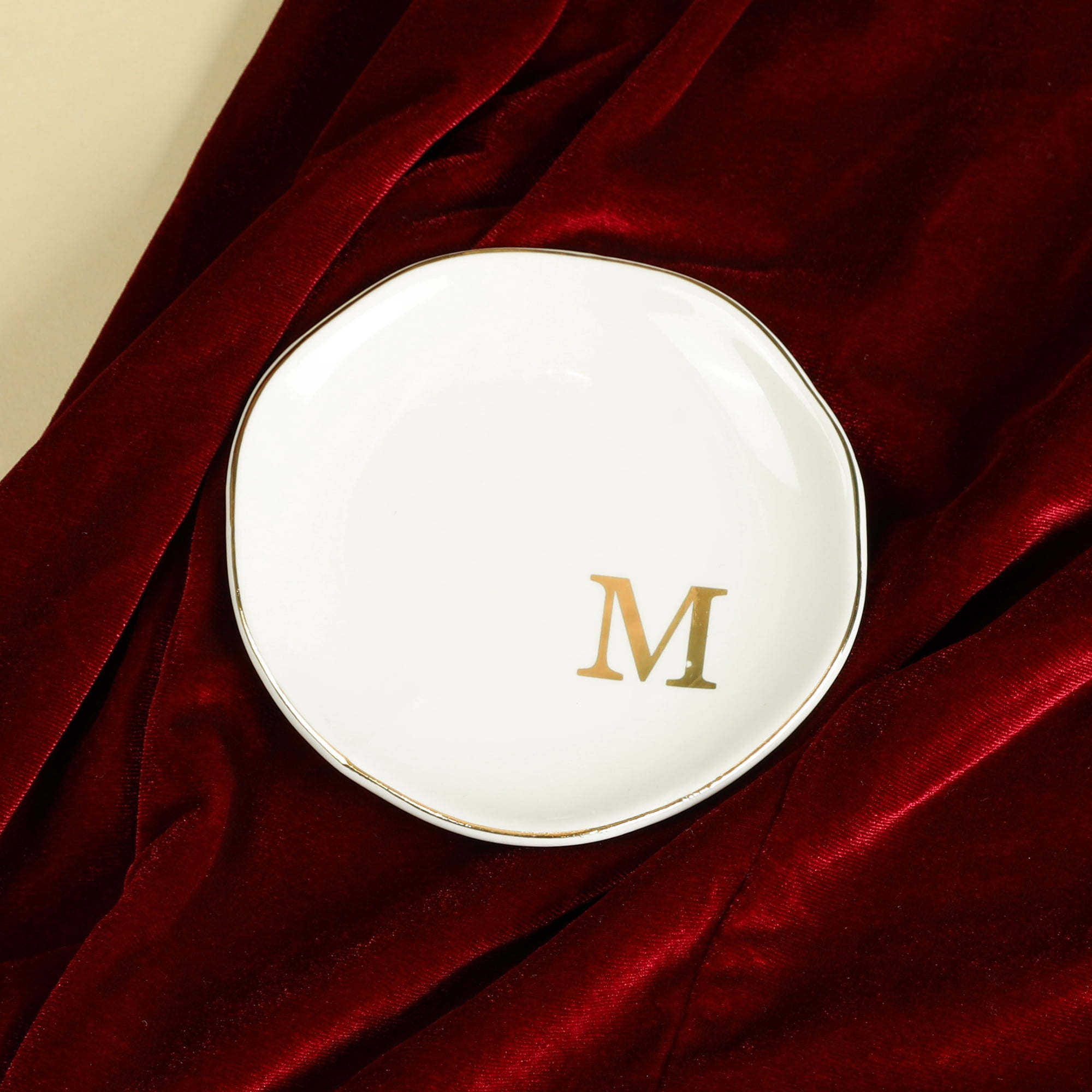Unique Bargains Ceramic Jewelry Tray Decorative Trinket Dish Gifts Jewelry Boxes White-M