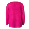 thumbnail image 3 of Fesfesfes Women Sweaters Casual Hollow Drawstring Sexy Off-the-shoulder Knitted Sweater Plus Size Clearance $10, 3 of 4