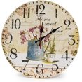 thumbnail image 1 of Reloj de pared de madera de 12 pulgadas/30 CM/reloj de cocina rústico silencioso sin tictac para la cocina, la oficina en casa, la sala de estar y el dormitorio Namotu MZQ-1201-1, 1 of 5