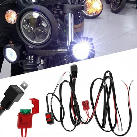 

verlacod LED Wiring Harness Switch Relay Kit Waterproof LED Light Bar Wiring Harness Kit Safe On Off Switch Power Relay Blade Fuse Professional LED Work Light Connector Wiring Harness Kit