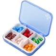 thumbnail image 1 of Pill Organizer - Portable Pill Box Small Pill Container for Purse or Pocket, Excellent Pill Storage Case (Blue, 6 Compartment), 1 of 5