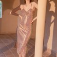 thumbnail image 2 of Vestido de tirantes de verano para mujer minivestido de lentejuelas sin espalda corte ajustado sirena para mujer FLhrweasw Nuevo, 2 of 7