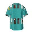 thumbnail image 2 of Disketp Men's Hawaiian Cute Cat Paw And Dog Print Shirts Button Down Holiday Beach Shirts-4X-Large, 2 of 7