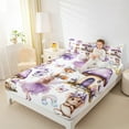 thumbnail image 4 of Manfei Purple Elf Princess Bed Sheets,Cute Fox Mouse King Sheets,Cartoon Moushroom House Sheet Set For Girls,Luxury Bedroom Decor,4 Pieces, 4 of 7