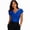 Blue, variant on Wrongduck Women's Elegant Ruched Wrap Top with V Neck and Short Sleeves Slim Fit Summer Blouse for Casual and Work Looks